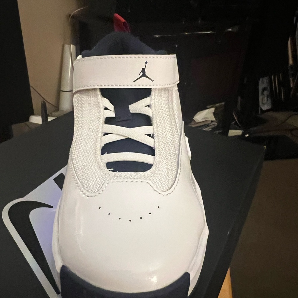 Jordan Kids White and Blue Sneakers